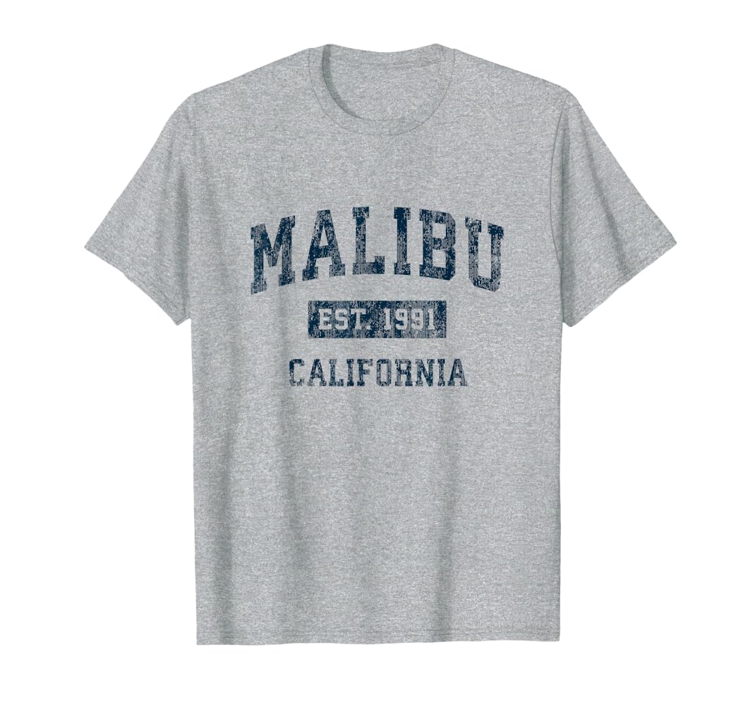 Amazon.com: Malibu California CA Vintage Sports Design Navy